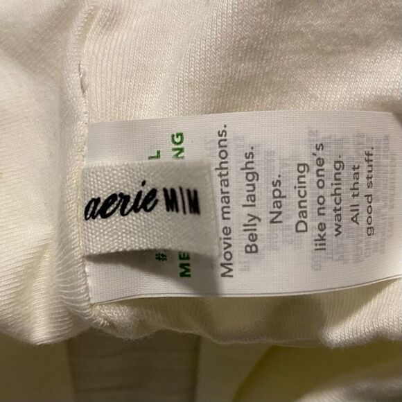 Aerie White Ribbed Lace Appliqué Back Crop Top Bralette NWT Size Medium - Picture 6 of 9